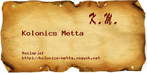Kolonics Metta névjegykártya